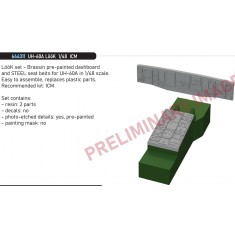 1/48 UH-60A Black Hawk Dashboard and Steelbelts for ICM kits