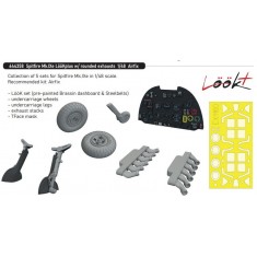 1/48 Supermarine Spitfire Mk.IXe Detail Set with Rounded Exhausts for Airfix Kit