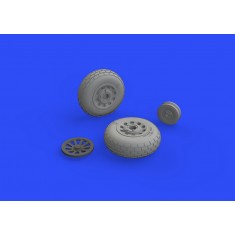 1/48 North American P-51D Mustang Wheels Block Tread Set for Eduard kits