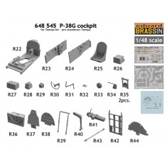 1/48 Lockheed P-38G Lightning Cockpit Detail Set for Tamiya kits