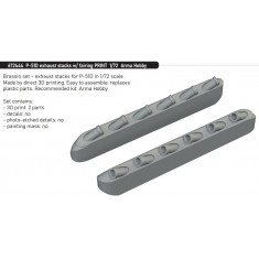 1/72 P-51D Mustang Exhaust Stacks with Fairing for Arma Hobby kits