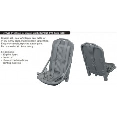 1/72 P-51D Mustang 3D Seat with Integral Seatbelts for Arma Hobby kits
