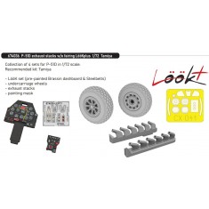 1/72 P-51D Exhaust Stacks, Dashboard, Seatbelts and other Detail parts for Tamiya kits