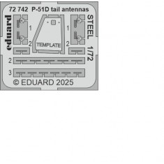 1/72 P-51D Tail Antennas Steel (PE set)