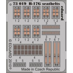 Colour Photoetch for 1/72 Boeing B-17G Flying Fortress Seatbelts for Revell kit