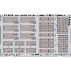 1/72 WWII Soviet Union Fighters Seatbelts (Steel, 1 Photo-Etched Sheet)