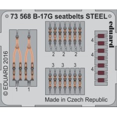 1/72 Boeing B-17G Flying Fortress Seatbelts for Airfix kit A08017 (Steel, 1PE)