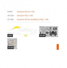 1/48 de Havilland Vampire Fb.5 Super Detail Set for Airfix kits