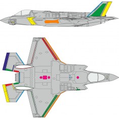 1/72 F-35B Lightning II RAM Coating Paint Mask for Tamiya kits
