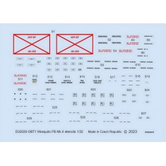 1/32 de Havilland Mosquito FB Mk.II Stencils Decals for Tamiya kits