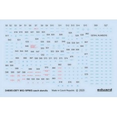 1/48 Mikoyan-Gurevich MiG-19 Stencils Czech Decals for Eduard kits