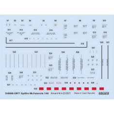 1/48 Supermarine Spitfire Mk.V Stencils Decals for Eduard kits