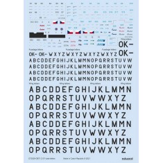 1/72 Zlin Z-37 Cmelak Stencils, Code Letters & Labels Decals for Eduard kits