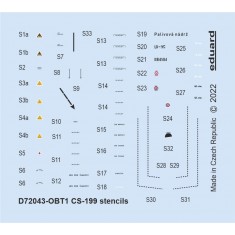 1/72 Avia CS-199 Stencils Decals for Eduard kits