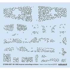 1/72 Bf 109G Tropical Camouflage Scheme Decal for Eduard kits