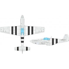 1/48 P-51B/C Mustang D-Day Stripes Masking for Eduard kits