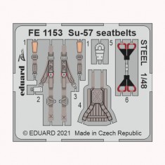 1/48 Sukhoi Su-57 Seatbelts Detail Set for Zvezda kits