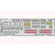 1/48 General Dynamics F-16I SUFA Fighting Falcon Seatbelts Detail Set for Kinetic kits