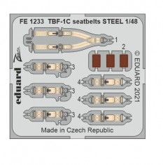 1/48 Grumman TBF-1C Avenger Seatbelts Detail set for Academy kits