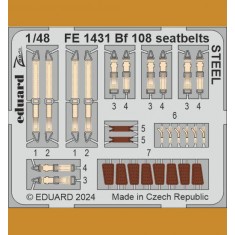 1/48 Messerschmitt Bf 108 Taifun Seatbelts for Eduard kits