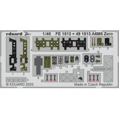 1/48 Mitsubishi A6M5 Zero PE parts for Fine Molds kits