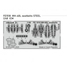 1/48 MH-60L Black Hawk Helicopter Seatbelts Colour PE parts for ICM kits