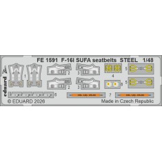1/48 F-16I SUFA Seatbelts Detail Parts for Kinetic Gold Edition kit
