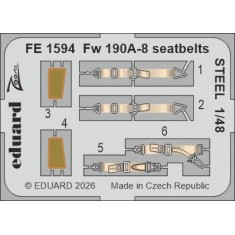 1/48 Fw 190A-8 Seatbelts for Hobby Boss Kits