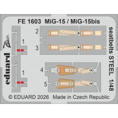1/48 MiG-15/MiG-15bis Seatbelts PE Set for Eduard kit