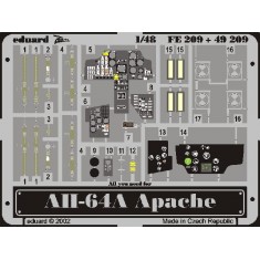 Colour Photoetch for 1/48 AH-64A Apache Helicopter for Hasegawa kit