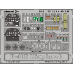 Colour Photoetch for 1/48 Curtiss P-40E for AMtech kit