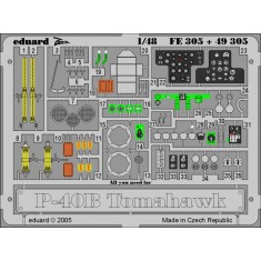 Colour Photoetch for 1/48 Curtiss P-40B Warhawk for Trumpeter kit