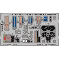 1/48 Gloster Meteor F.8 Interior Detail Set for Airfix #09182 (1 Photo-Etched Sheet)