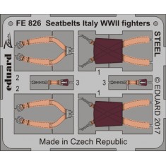 1/48 WWII Italy Fighters Seatbelts (Steel, 1 Photo-Etched Sheet)