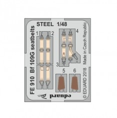 1/48 Bf 109G Seatbelts STEEL Detail-up set for Eduard kits