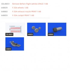 1/48 Lockheed Martin F-35A Lightning II Super Detail Set for Tamiya kits