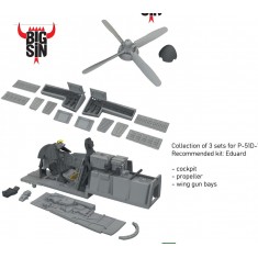 1/72 P-51D-10 Mustang Cockpit, Propeller, Wing Gun Bays for Eduard kits