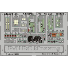 Colour Photoetch for 1/72 P-51B/C Mustang for Academy kit