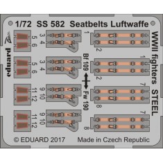 1/72 WWII Luftwaffe Fighters Seatbelts (Steel, 1 Photo-Etched Sheet)