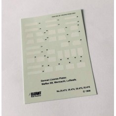 Decals for 1/35 German License Plates without Frames