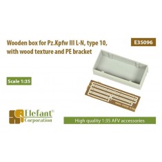 1/35 Wooden Box for PzKpfw III L-N Type 10 w/Wood Texture & PE Bracket