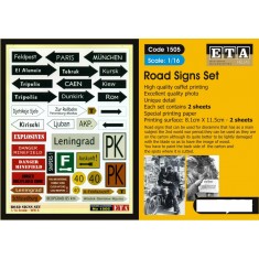 1/16 WWII Road Signs (2 sheets)
