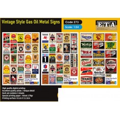1/24 Vintage Style Gas Oil Metal Signs