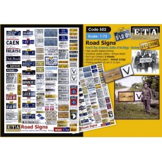 1/72 - 1/76 Road Signs from D-Day, Ardennes, Battle of the Bulge-Bastonge (2 sheets)
