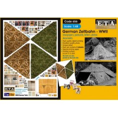 1/48 WWII German Zeltbahn w/Newspapers, Postcards, Letters, Photos Documents (2 sheets)