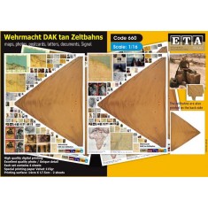 1/16 WWII WWII  Wehrmacht DAK Tan Zeltbahns (4 sheets)