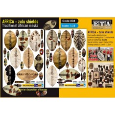 1/35 1/32 Zulu Shields and Traditional African Masks (2 sheets)