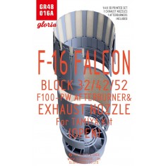 1/48 F-16 BLOCK 32/42/52 F100-PW Afterburner & Exhaust Nozzle (OPEN) for Tamiya kits