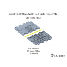 1/35 Soviet T-34 500mm Width Cast Links (Type 1942) Workable Track (3D Printed)