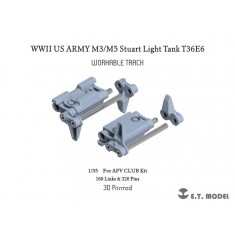 1/35 WWII US Army M3/M5 Stuart Light Tank T36E6 Workable Track for AFV Club kits